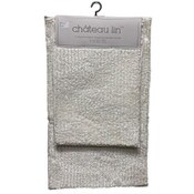 Wholesale - 2pc WHITE HI-LO SHINY CHENILLE SPONGE BATH MAT SET